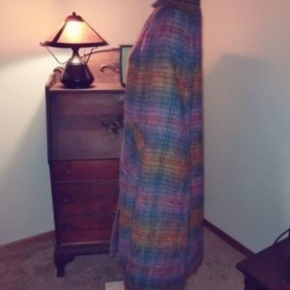 Vtg Scottish made mohair wool cape poncho 1960s - Picture 4 of 12
